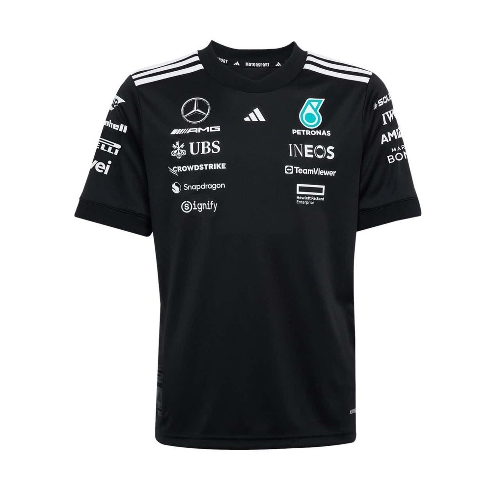 Kids Size XS Adidas Mercedes-AMG Petronas F1 Driver Jersey Black White JW5363